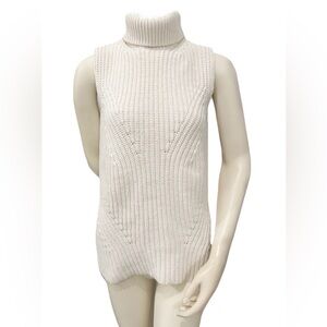 Warehouse Chunky Knit Sleeveless Turtleneck Sweater Vest Size US 8